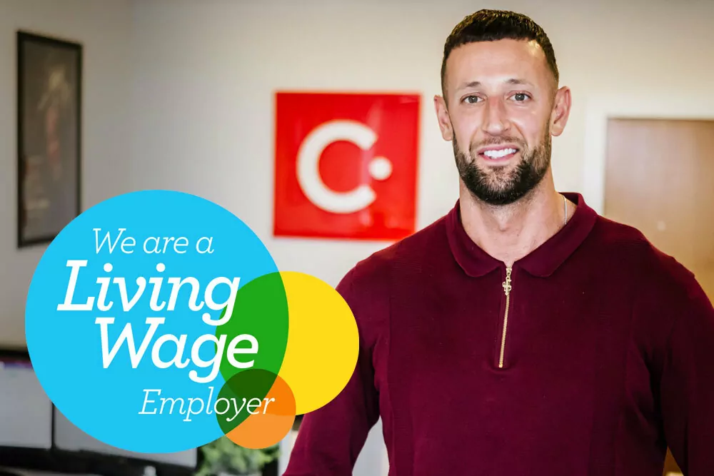 Complete. becomes a Living Wage Employer
